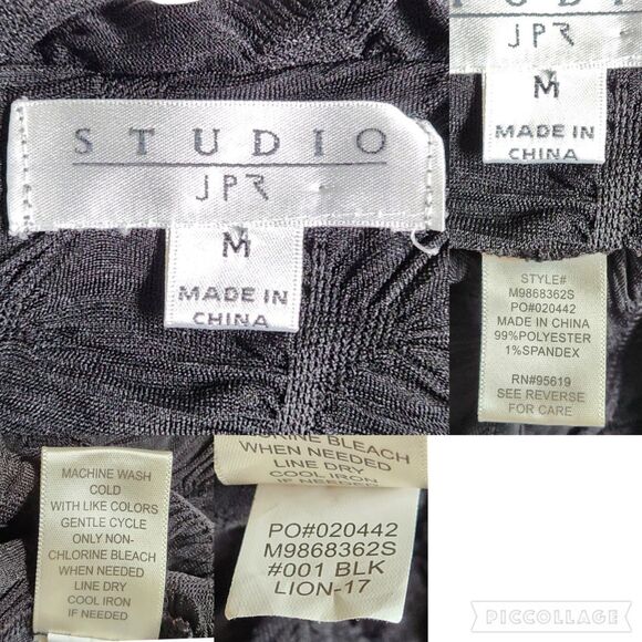 STUDIO JPR Black Textured Blouse Top sz M - Picture 11 of 11